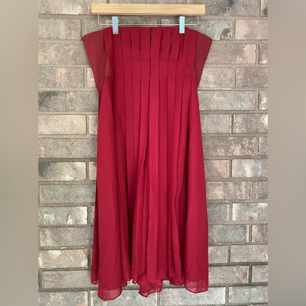 Ann Taylor Red Midi Dress Size 10 - Picture 8 of 12